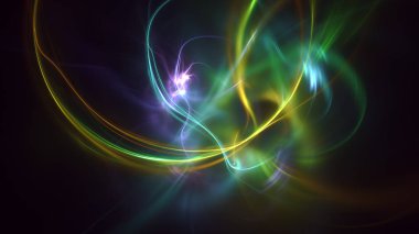 Soyut fraktal ışık arkaplanı 3 boyutlu oluşturuluyor