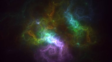 Soyut fraktal ışık arkaplanı 3 boyutlu oluşturuluyor