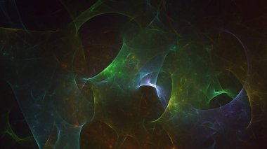 Soyut fraktal ışık arkaplanı 3 boyutlu oluşturuluyor