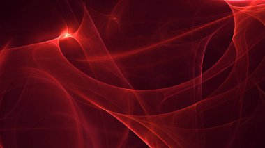 Soyut kırmızı fraktal ışık arkaplanı 3 boyutlu oluşturuluyor