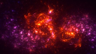 Soyut kırmızı fraktal ışık arkaplanı 3 boyutlu oluşturuluyor