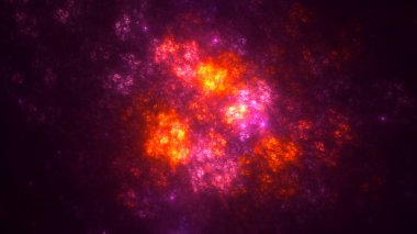 Soyut kırmızı fraktal ışık arkaplanı 3 boyutlu oluşturuluyor