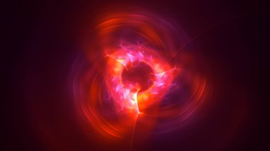 Soyut kırmızı fraktal ışık arkaplanı 3 boyutlu oluşturuluyor