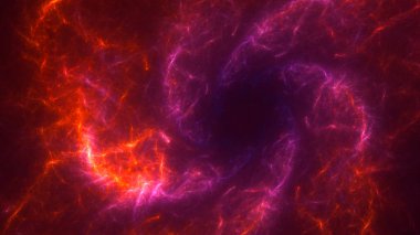 Soyut kırmızı fraktal ışık arkaplanı 3 boyutlu oluşturuluyor