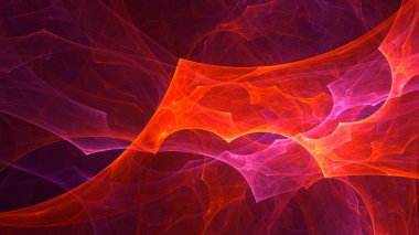 Soyut kırmızı fraktal ışık arkaplanı 3 boyutlu oluşturuluyor