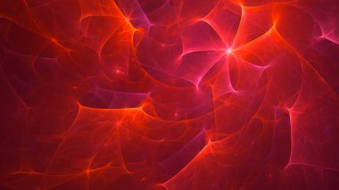 Soyut kırmızı fraktal ışık arkaplanı 3 boyutlu oluşturuluyor