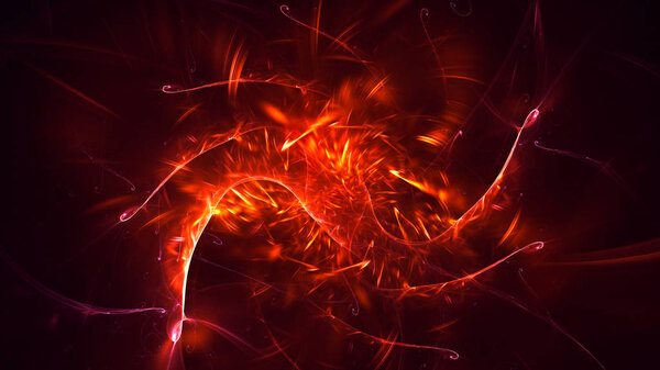 3D rendering abstract red fractal light background