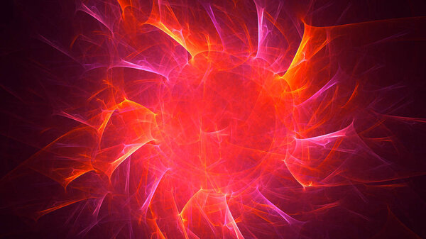 3D rendering abstract red fractal light background
