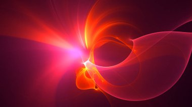 Soyut kırmızı fraktal ışık arkaplanı 3 boyutlu oluşturuluyor