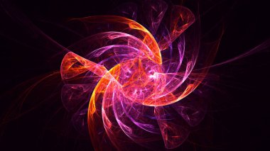 Soyut kırmızı fraktal ışık arkaplanı 3 boyutlu oluşturuluyor