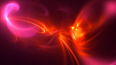 Soyut kırmızı fraktal ışık arkaplanı 3 boyutlu oluşturuluyor