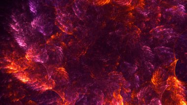 Soyut kırmızı fraktal ışık arkaplanı 3 boyutlu oluşturuluyor