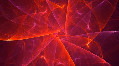 Soyut kırmızı fraktal ışık arkaplanı 3 boyutlu oluşturuluyor