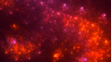 Soyut kırmızı fraktal ışık arkaplanı 3 boyutlu oluşturuluyor