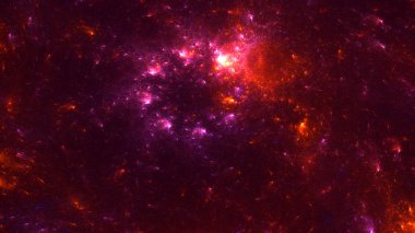 Soyut kırmızı fraktal ışık arkaplanı 3 boyutlu oluşturuluyor