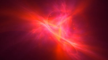 Soyut kırmızı fraktal ışık arkaplanı 3 boyutlu oluşturuluyor