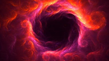 Soyut kırmızı fraktal ışık arkaplanı 3 boyutlu oluşturuluyor