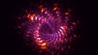 Soyut kırmızı fraktal ışık arkaplanı 3 boyutlu oluşturuluyor