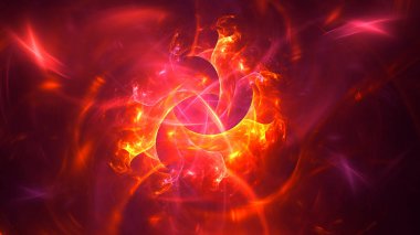 Soyut fraktal ışık arkaplanı 3 boyutlu oluşturuluyor