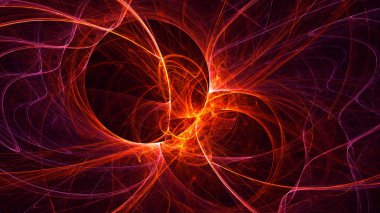 Soyut fraktal ışık arkaplanı 3 boyutlu oluşturuluyor