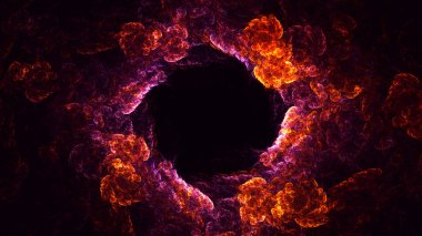 Soyut fraktal ışık arkaplanı 3 boyutlu oluşturuluyor