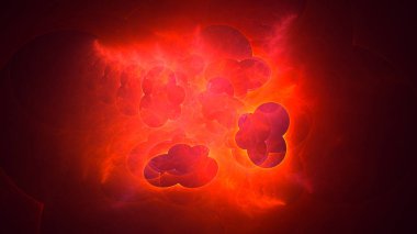 Soyut fraktal ışık arkaplanı 3 boyutlu oluşturuluyor