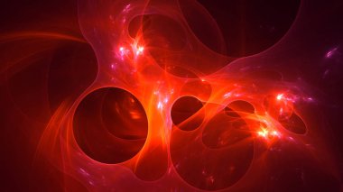 Soyut fraktal ışık arkaplanı 3 boyutlu oluşturuluyor
