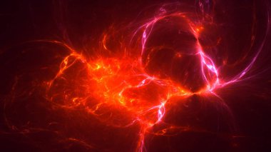 Soyut fraktal ışık arkaplanı 3 boyutlu oluşturuluyor