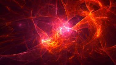 Soyut fraktal ışık arkaplanı 3 boyutlu oluşturuluyor