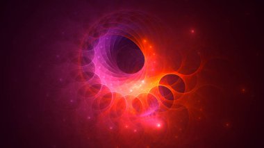 Soyut fraktal ışık arkaplanı 3 boyutlu oluşturuluyor