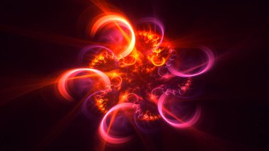 Soyut fraktal ışık arkaplanı 3 boyutlu oluşturuluyor