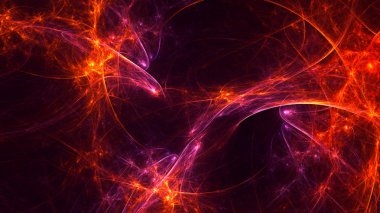 Soyut fraktal ışık arkaplanı 3 boyutlu oluşturuluyor