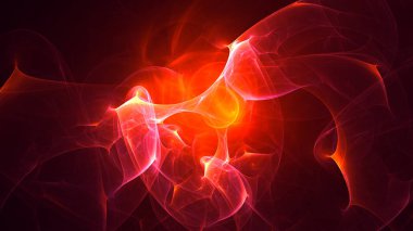 Soyut fraktal ışık arkaplanı 3 boyutlu oluşturuluyor