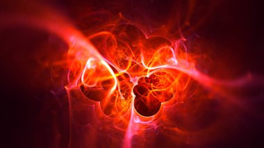 Soyut fraktal ışık arkaplanı 3 boyutlu oluşturuluyor