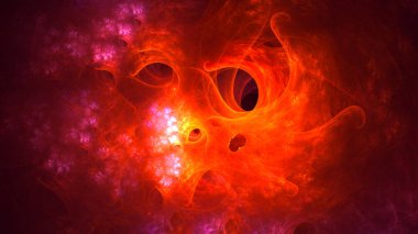 Soyut fraktal ışık arkaplanı 3 boyutlu oluşturuluyor