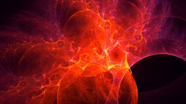 Soyut fraktal ışık arkaplanı 3 boyutlu oluşturuluyor