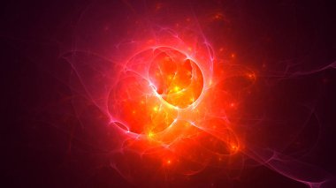 Soyut fraktal ışık arkaplanı 3 boyutlu oluşturuluyor