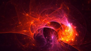 Soyut fraktal ışık arkaplanı 3 boyutlu oluşturuluyor