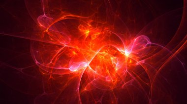 Soyut fraktal ışık arkaplanı 3 boyutlu oluşturuluyor