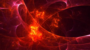 Soyut fraktal ışık arkaplanı 3 boyutlu oluşturuluyor