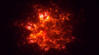 Soyut fraktal ışık arkaplanı 3 boyutlu oluşturuluyor