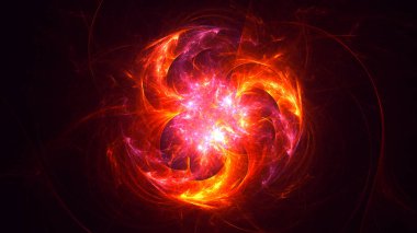 Soyut fraktal ışık arkaplanı 3 boyutlu oluşturuluyor