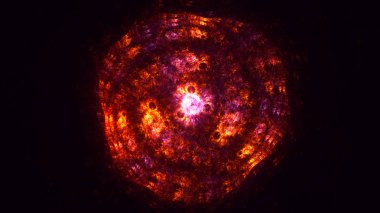 Soyut fraktal ışık arkaplanı 3 boyutlu oluşturuluyor