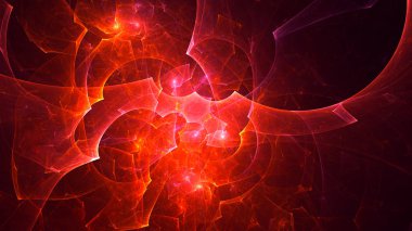 Soyut fraktal ışık arkaplanı 3 boyutlu oluşturuluyor