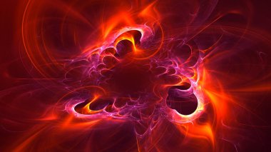 Soyut fraktal ışık arkaplanı 3 boyutlu oluşturuluyor