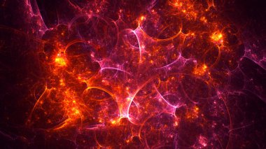 Soyut fraktal ışık arkaplanı 3 boyutlu oluşturuluyor