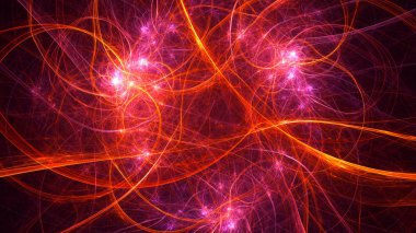 Soyut fraktal ışık arkaplanı 3 boyutlu oluşturuluyor