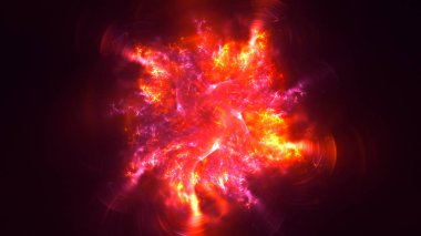 Soyut fraktal ışık arkaplanı 3 boyutlu oluşturuluyor