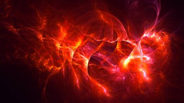 Soyut fraktal ışık arkaplanı 3 boyutlu oluşturuluyor