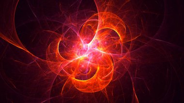 Soyut fraktal ışık arkaplanı 3 boyutlu oluşturuluyor